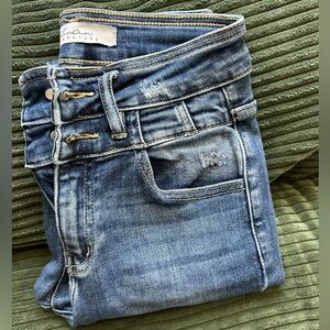 High Waisted Women's Blue Denim Skinny Jeans - 26